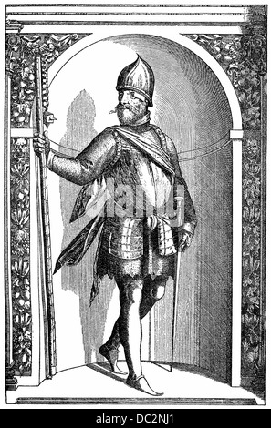 Ritratto di Jan Žižka o Zizka von Trocnov, ca. 1360 - 1424, un capo militare degli hussiti , Foto Stock