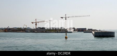 Diga chiamato Progetto MOSE nel mare Adriatico vicino a Venezia 05 Foto Stock