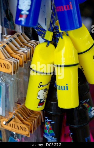 Il denaro di plastica Contenitori in un negozio in Ao Nang, Thailandia Foto Stock
