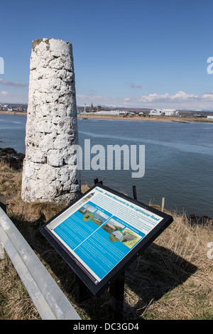 Luci di leader a Scurdie Ness ( monumenti antichi) in Scozia Foto Stock