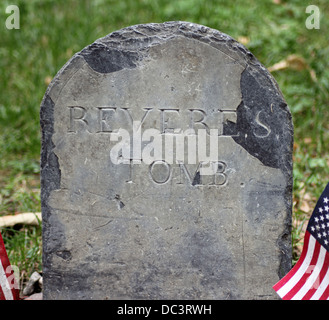 Paul Revere tomba di granaio di seppellimento di massa, Boston, Massachusetts, STATI UNITI D'AMERICA Foto Stock