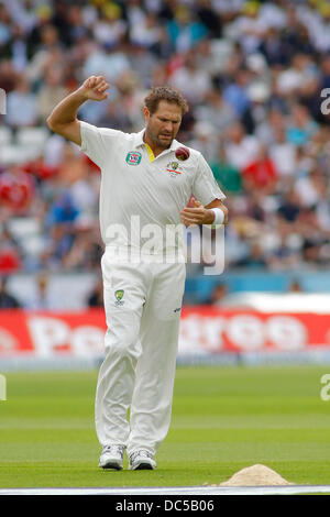 Chester Le Street, Regno Unito. 09Aug, 2013. Ryan Harris durante il giorno una delle ceneri Investec 4 test match a Emirates Riverside Stadium, il Agosto 09, 2013 a Londra, Inghilterra. Credito: Mitchell Gunn/ESPA/Alamy Live News Foto Stock