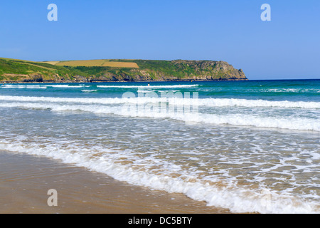 Spiaggia Pendower sulla penisola di Roseland Cornwall Inghilterra REGNO UNITO Foto Stock