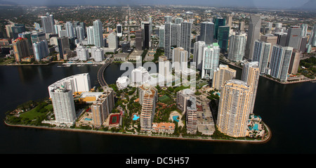Vista aerea della skyline di Miami, Florida, Stati Uniti d'America Foto Stock