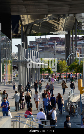 Disseny Hub Barcelona, Hub Design Barcellona, DHUB. Plaça de les Glòries, Poblenou, 22@, Barcellona, in Catalogna, Spagna. Foto Stock