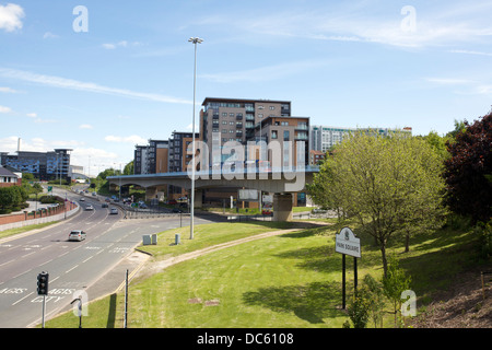 Vista del Park Square Sheffield City Centre Foto Stock