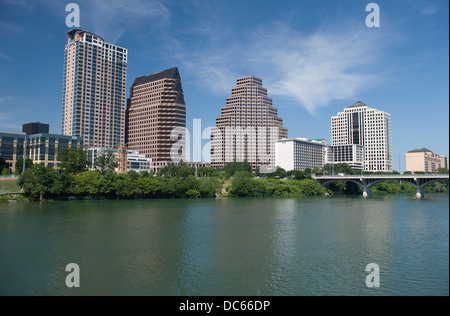 SKYLINE DEL CENTRO CITTÀ Lago Austin Texas USA Foto Stock