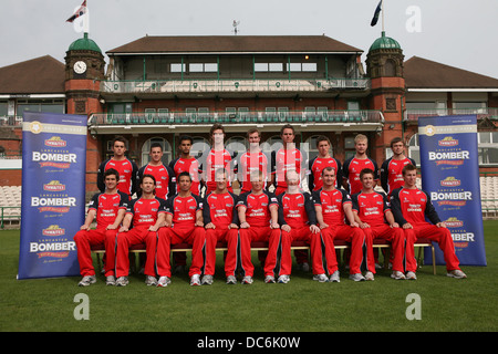 Il Lancashire County Cricket Club photocall 6 aprile 2009. Il team pone in venti venti striscia. Foto Stock