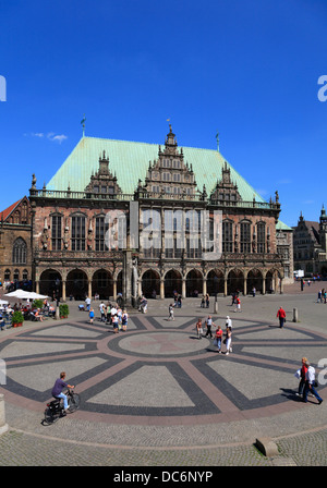 Il municipio con la piazza del mercato, la città anseatica di Brema, Germania Foto Stock