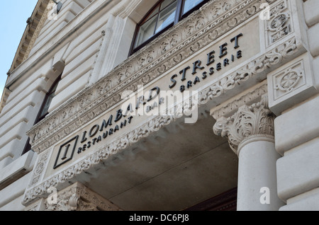 Lomabard Street ristorante bar brasserie, City of London, Londra, Regno Unito. Foto Stock