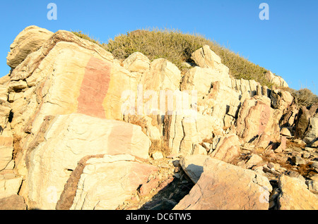Formazione di roccia su Capo di Melissa, Agios Pavlos, nel sud di Creta, Grecia Foto Stock