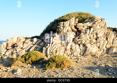 Formazione di roccia su Capo di Melissa, Agios Pavlos, nel sud di Creta, Grecia Foto Stock