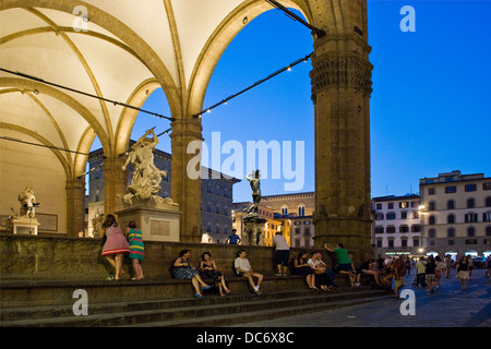 L'Italia, Toscana, Firenze, Loggia de' Lanzi Foto Stock