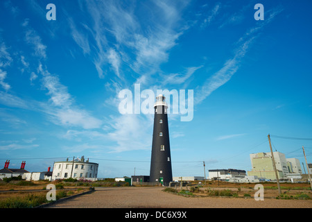 Luce ad alta torre costruita nel 1901 il quarto Dungeness Lighthouse Dungeness Kent REGNO UNITO Foto Stock