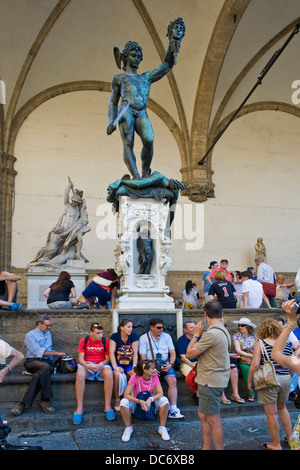 L'Italia, Toscana, Firenze, Loggia de' Lanzi Foto Stock