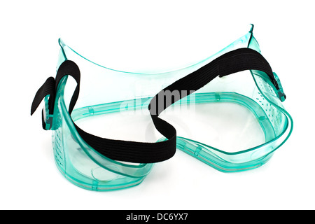 Cancellare gli occhiali di sicurezza isolato su bianco Foto Stock