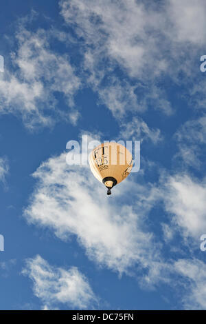 Bristol, Regno Unito. Il 9 agosto, 2013. Palloncini a 35th UK Bristol Balloon Fiesta all'Ashton Court Estate lancio la mattina del lancio previsto per il 9 agosto 2013 il Financial Times centoventicinquesimo anniversario palloncino prendendo il largo credito: David Lyon/Alamy Live News Foto Stock