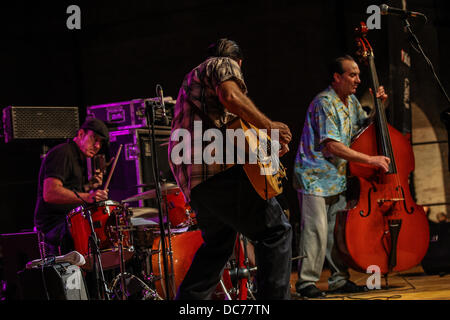 Senigallia, Italia. Il 9 agosto, 2013. Estate Jamboree 6° giorno [Festival Internazionale 60's revival Rock & Roll] i paladini in esecuzione al palco principale nel Foro Annonario, Senigallia, Italia il Ago 09, 2013. Credito: Valerio Agolino/Alamy Live News Foto Stock