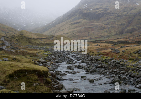 Seathwaite, Parco Nazionale del Distretto dei Laghi, Cumbria. Più piovosi luogo abitato in Inghilterra. Foto Stock