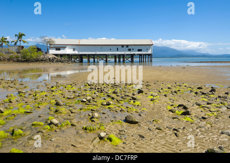 Zucchero storico Wharf Building su ingresso Dickson, Port Douglas, estremo Nord Queensland, FNQ, QLD, Australia Foto Stock