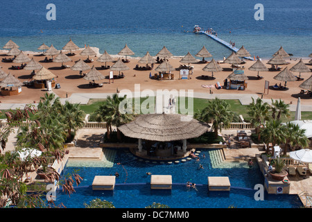 Vista di una spiaggia di Sharm el-Sheikh, Egitto Foto Stock
