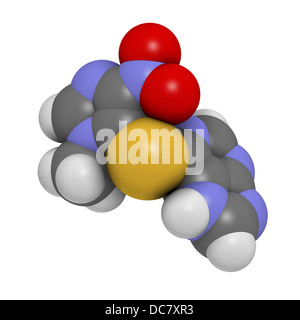 Azathioprine farmaco immunosoppressore, struttura chimica. Usato per prevenire il rigetto di trapianto e per il trattamento di una malattia autoimmune Foto Stock