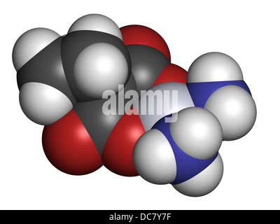 Carboplatino chemioterapia cancro farmaco, struttura chimica. Gli atomi sono rappresentati come sfere convenzionale con codifica a colori Foto Stock