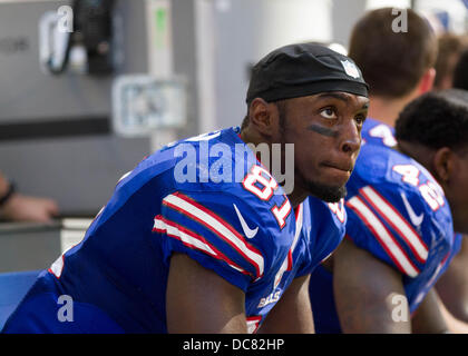 Indianapolis NEGLI STATI UNITI. 11 Ago, 2013. Agosto 11, 2013: Buffalo Bills wide receiver Marcus Easley (81) durante il gioco tra le fatture della Buffalo e Indianapolis Colts a Lucas Oil Stadium di Indianapolis, IN. Le fatture della Buffalo sconfitto Indianapolis Colts 44-20. Credito: csm/Alamy Live News Foto Stock