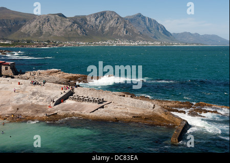 Il vecchio porto, Hermanus, Western Cape, Sud Africa Foto Stock