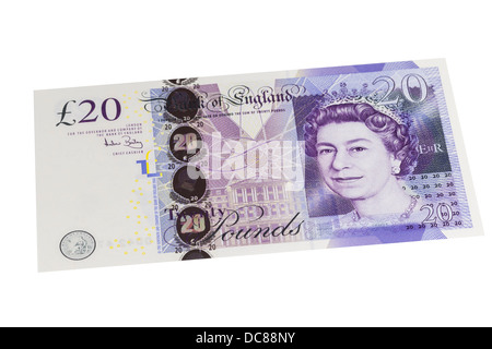 Regno Unito venti pound bill Foto Stock