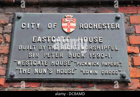 Rochester, Kent, Inghilterra, Regno Unito. Eastgate House (1591) Featured in Charles Dickens' romanzi (vedi descrizione) Foto Stock