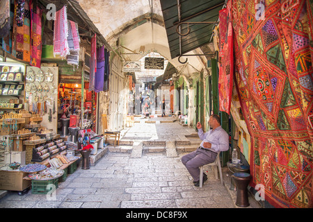 Souk mercato di Gerusalemme città vecchia Israele Foto Stock