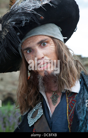 "Look-A-piace' Jason Coster, 23 come Capitan Barbossa presso il castello di Tutbury, evento nel Derbyshire, Regno Unito Foto Stock