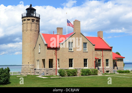 Old Mackinac Point Lighthouse, Michigan, Stati Uniti d'America Foto Stock
