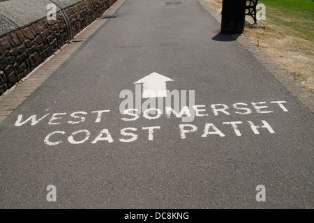 Il Somerset West Coast Path il punto di inizio Minehead Somerset England Regno Unito Foto Stock