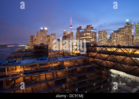 Vista del Centro da Pier 27, Toronto, Ontario, Canada. Foto Stock