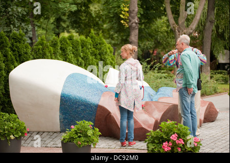 Boris Eltsin tomba presso il cimitero di Novodevichy in Mosca Russia Foto Stock