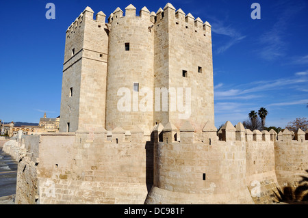 Torre de la Calahorra è una porta fortificata per proteggere il ponte a Cordoba, Spagna Foto Stock