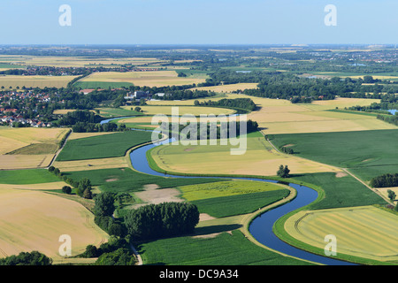 Vista aerea, fiume Leine tra nordstemmen e schulenburg Foto Stock