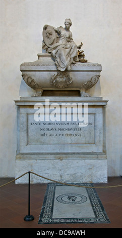 Niccolò Machiavelli tomba nella basilica di Santa Croce a Firenze, Italia. Foto Stock