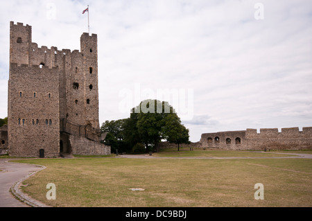 Rochester Castle mantenere Kent England Regno Unito Foto Stock