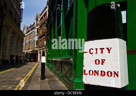 City of London street post di marcatore Foto Stock