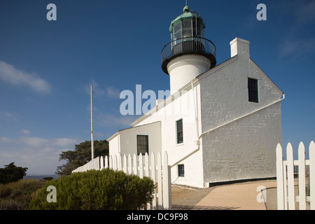 Vecchio punto LOMA LIGHTHOUSE POINT LOMA SAN DIEGO CALIFORNIA USA Foto Stock