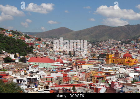 Vista panoramica sulla città di Guanajuato in Messico Foto Stock