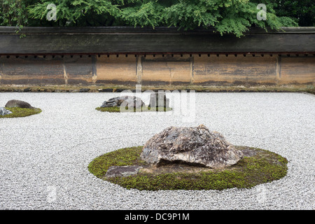 Ryoan-ji il tempio zen giardino giapponese di Kyoto Foto Stock