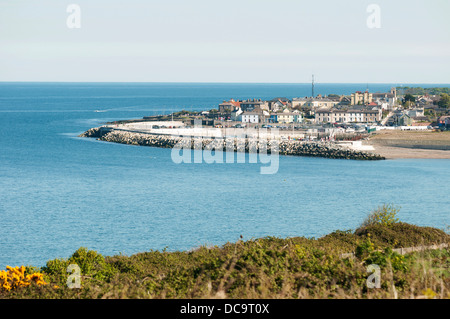 Greystones (Irish: Na Clocha Liatha) è una città costiera e la località balneare nella contea di Wicklow, Irlanda. Foto Stock