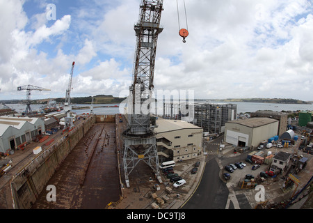 Colchester, Inghilterra - Marzo 8, 2013. Il Falmouth docks furono sviluppati nel 1858. Foto Stock