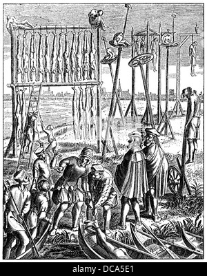 Le esecuzioni di massa del ribelle olandese dal 3° duca di Alba, Duque de Alba, 1507 - 1582, un nobile spagnolo, leader militare Foto Stock