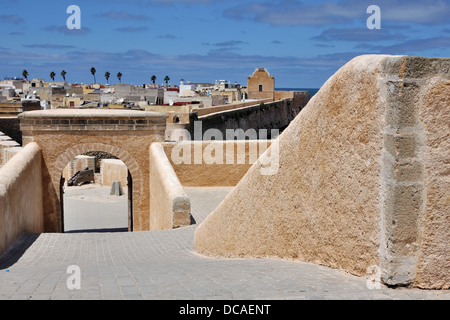 Le pareti del portoghese città fortificata di Mazagan, Marocco Foto Stock