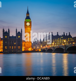 Big Ben di notte, Londra Foto Stock